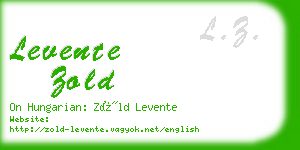 levente zold business card